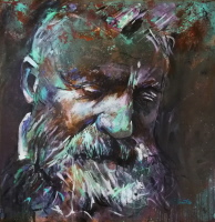 Auguste Rodin (serie Hommage á) Acryl auf Leinwand  100 x100cm